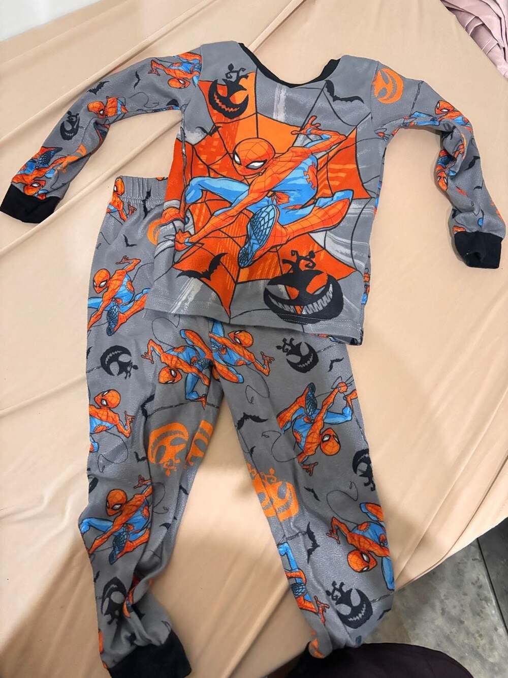 Marvel Spider-Man Halloween Pajama Set Size 4 Gray